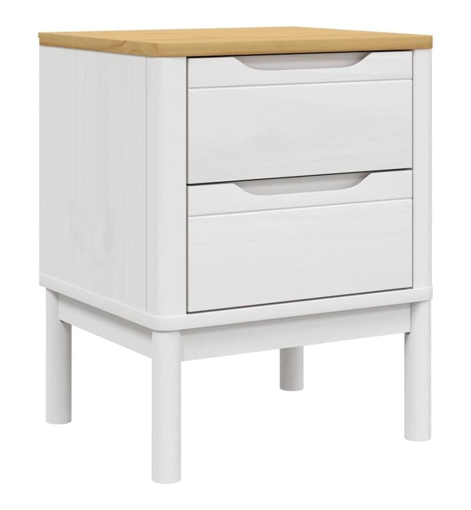 Table de chevet FLORO blanc 45x39x57 cm bois de pin massif