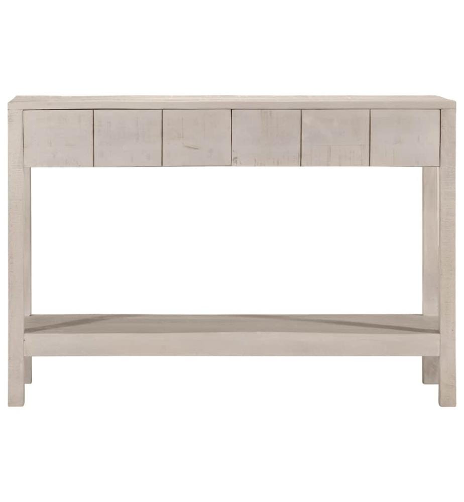 Table console blanc 110x35x75 cm bois de manguier solide