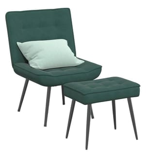 Relaxsessel mit Hocker Dunkelgrün Samt