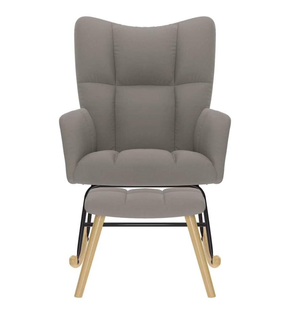 Chaise à bascule avec repose-pied Taupe Tissu