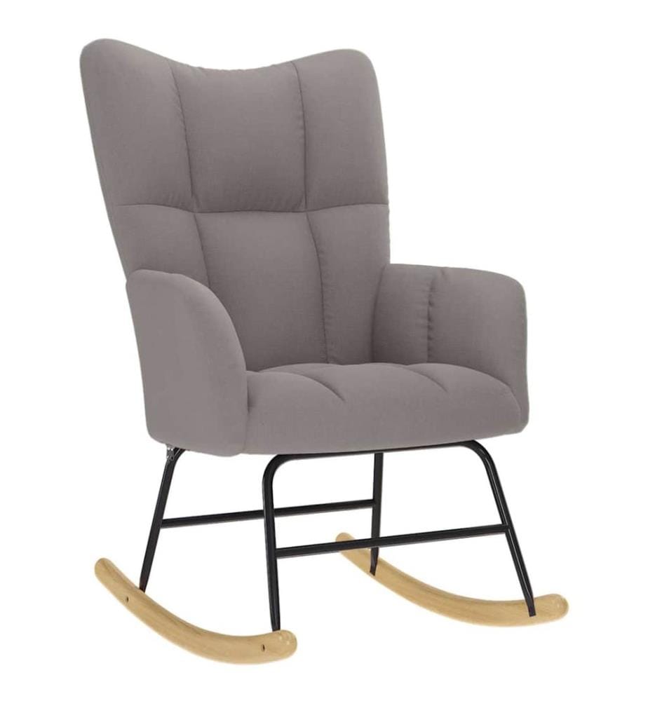 Chaise à bascule avec repose-pied Taupe Tissu