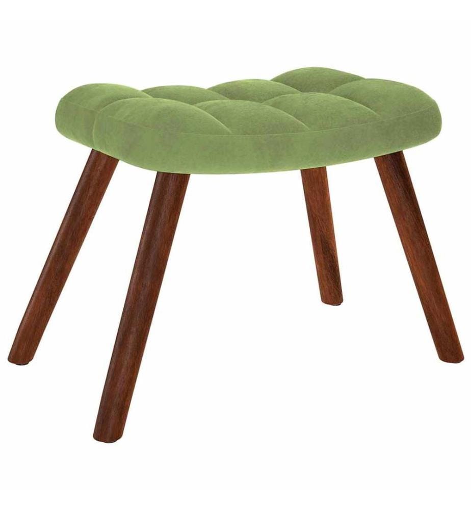 Relaxsessel mit Hocker Hellgrün Samt