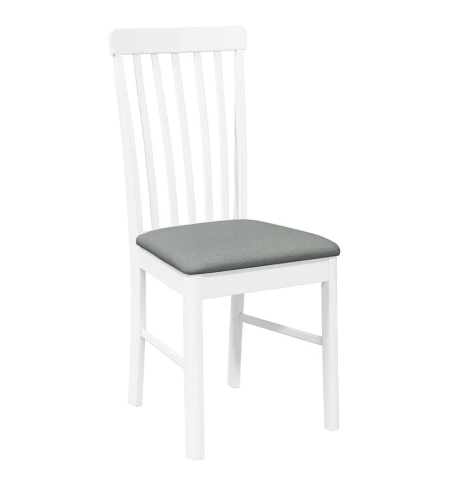 Chaises à manger coussins 2 pcs blanc bois massif caoutchouc