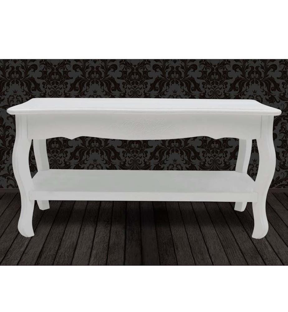 Couchtisch mit Ablage MDF Weiss