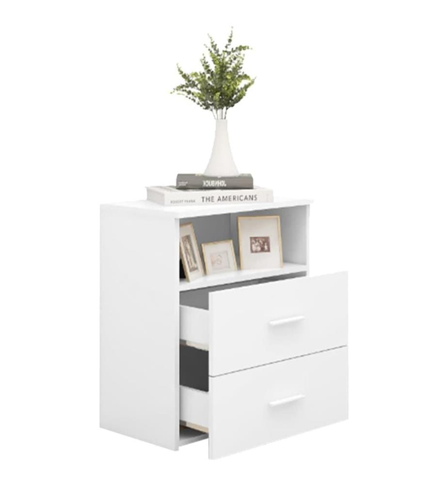 Nachttische 2 Stk. Weiss 50x32x60 cm