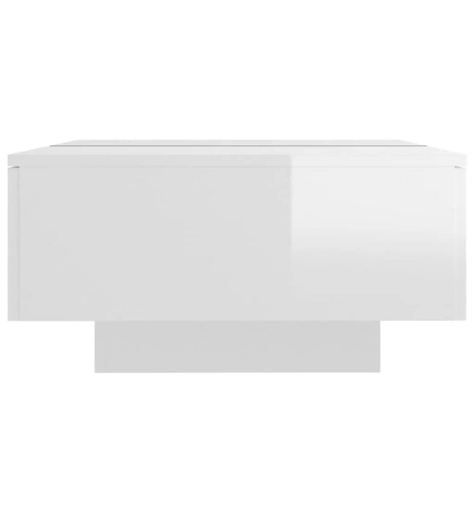 Table basse Blanc brillant 90x60x31 cm Bois d'ingénierie
