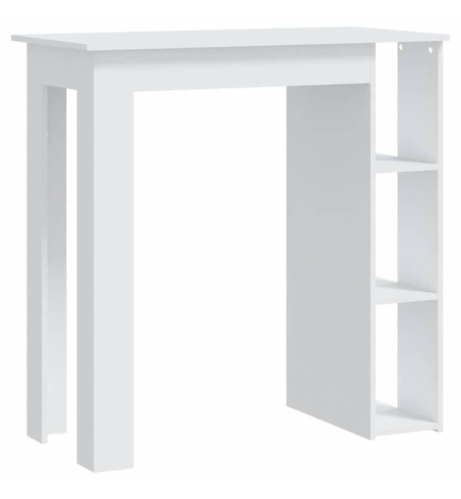 Bartisch mit Regal Weiss 102x50x103,5 cm Holzwerkstoff