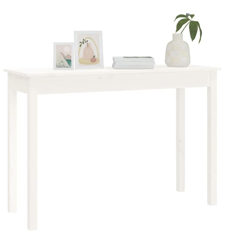 Table console Blanc 110x40x75 cm Bois massif de pin