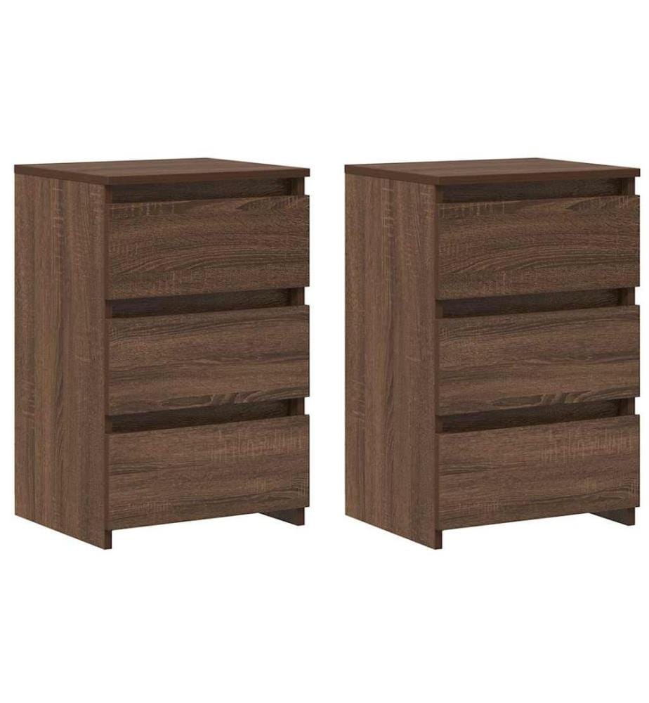 Nachttische 2 Stk. Braun Eiche 40x35x62,5 cm Holzwerkstoff