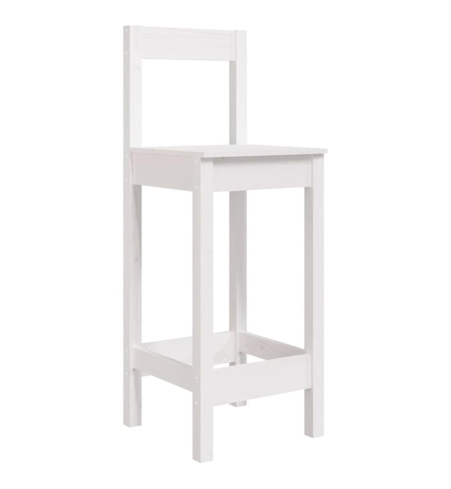 Chaises de bar lot de 2 blanc 40x41,5x112 cm bois de pin solide