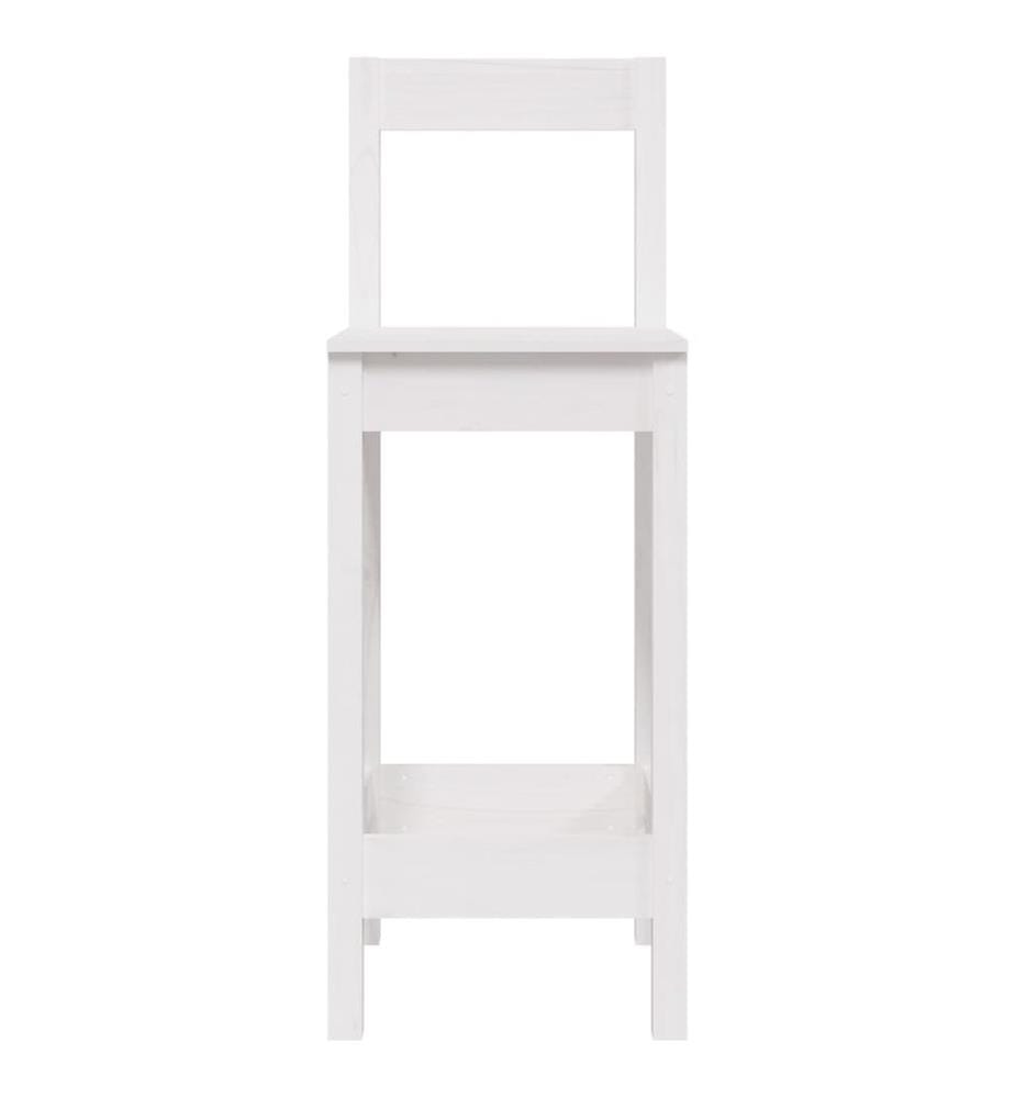 Chaises de bar lot de 2 blanc 40x41,5x112 cm bois de pin solide