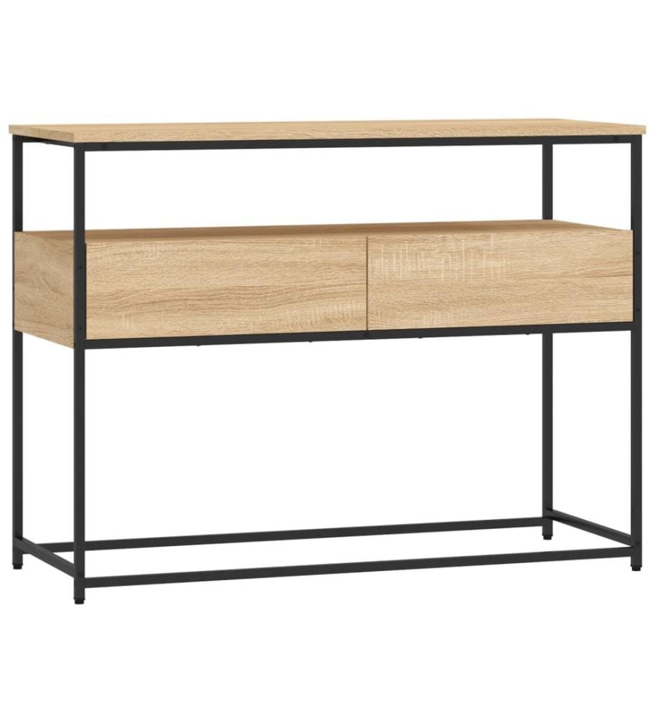 Table console chêne sonoma 100x40x75 cm bois d'ingénierie