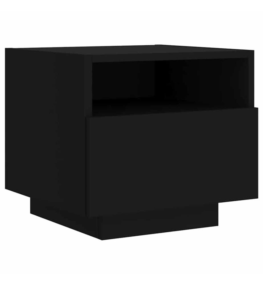 Nachttisch mit LED-Leuchten Schwarz 40x39x37 cm
