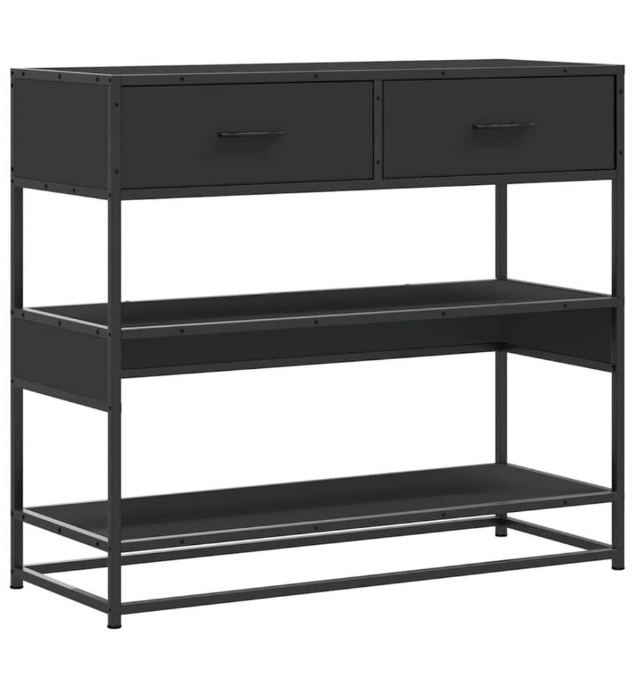 Table console noir 90x35x80 cm bois d'ingénierie