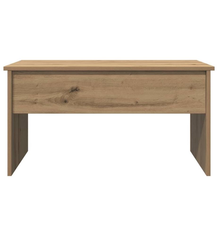 Table basse chêne artisanal 80x50,5x41,5 cm bois d'ingénierie