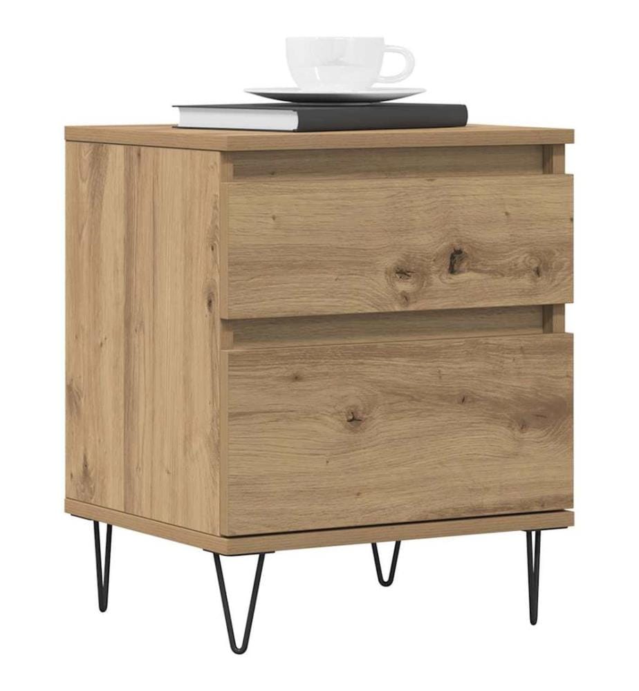 Nachttische 2 Stk. Artisan-Eiche 40x35x50 cm Holzwerkstoff