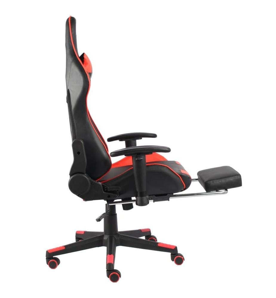 Gaming-Stuhl mit Fussstütze Drehbar Rot PVC