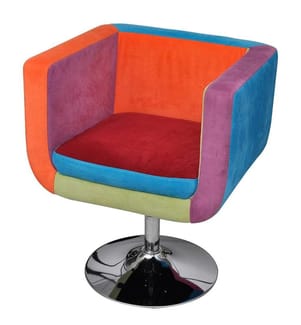 Würfel-Sessel mit Patchwork-Design Stoff