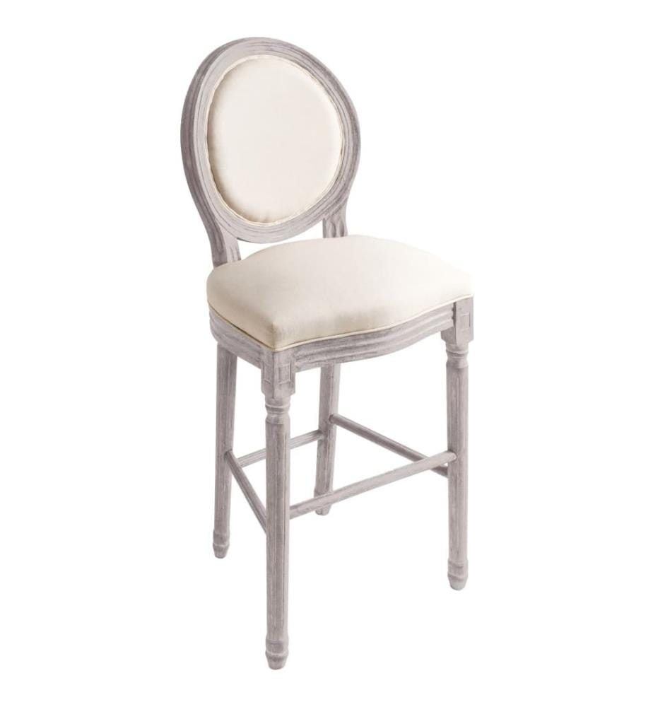 Barhocker 2 Stk. Weiss Leinen
