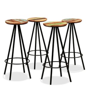 Barhocker 4 Stk. Massives Altholz