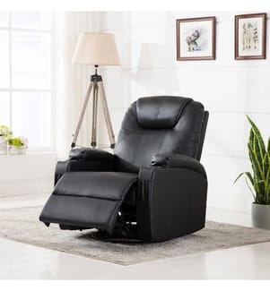 Massage-Schaukelsessel Schwarz Kunstleder