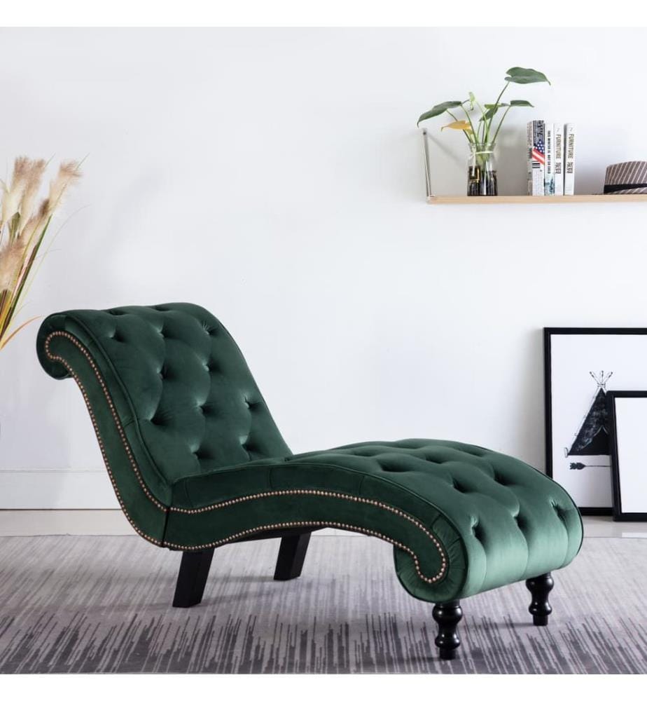 Chaiselongue Grün Samt