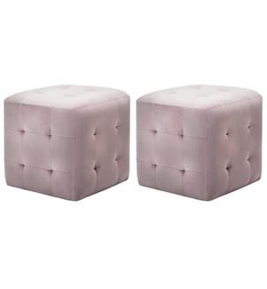 Tables de chevet 2 pcs Rose 30x30x30 cm Tissu velours