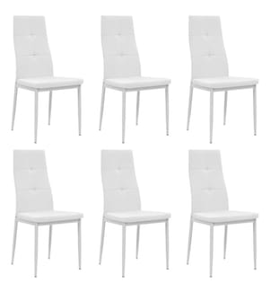 Chaises à manger lot de 6 blanc similicuir