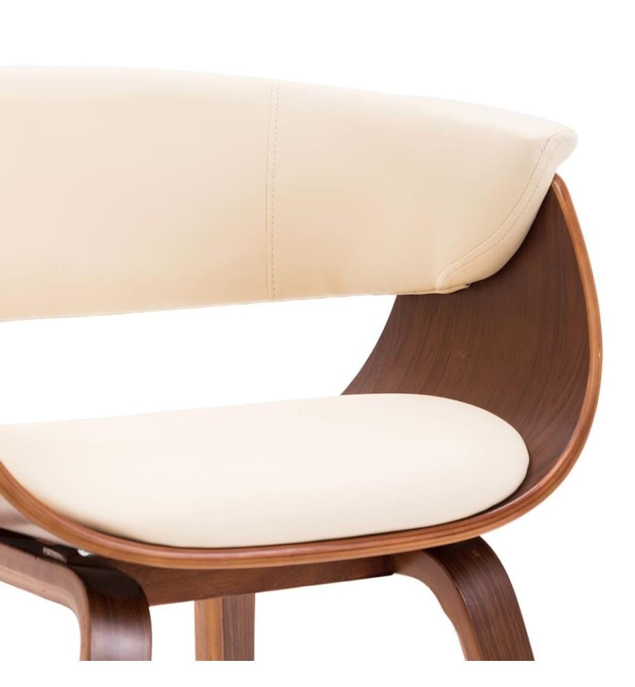Esszimmerstühle 2 Stk. Creme Bugholz und Kunstleder