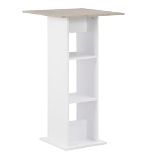 Table de bar Blanc et béton 60x60x110 cm