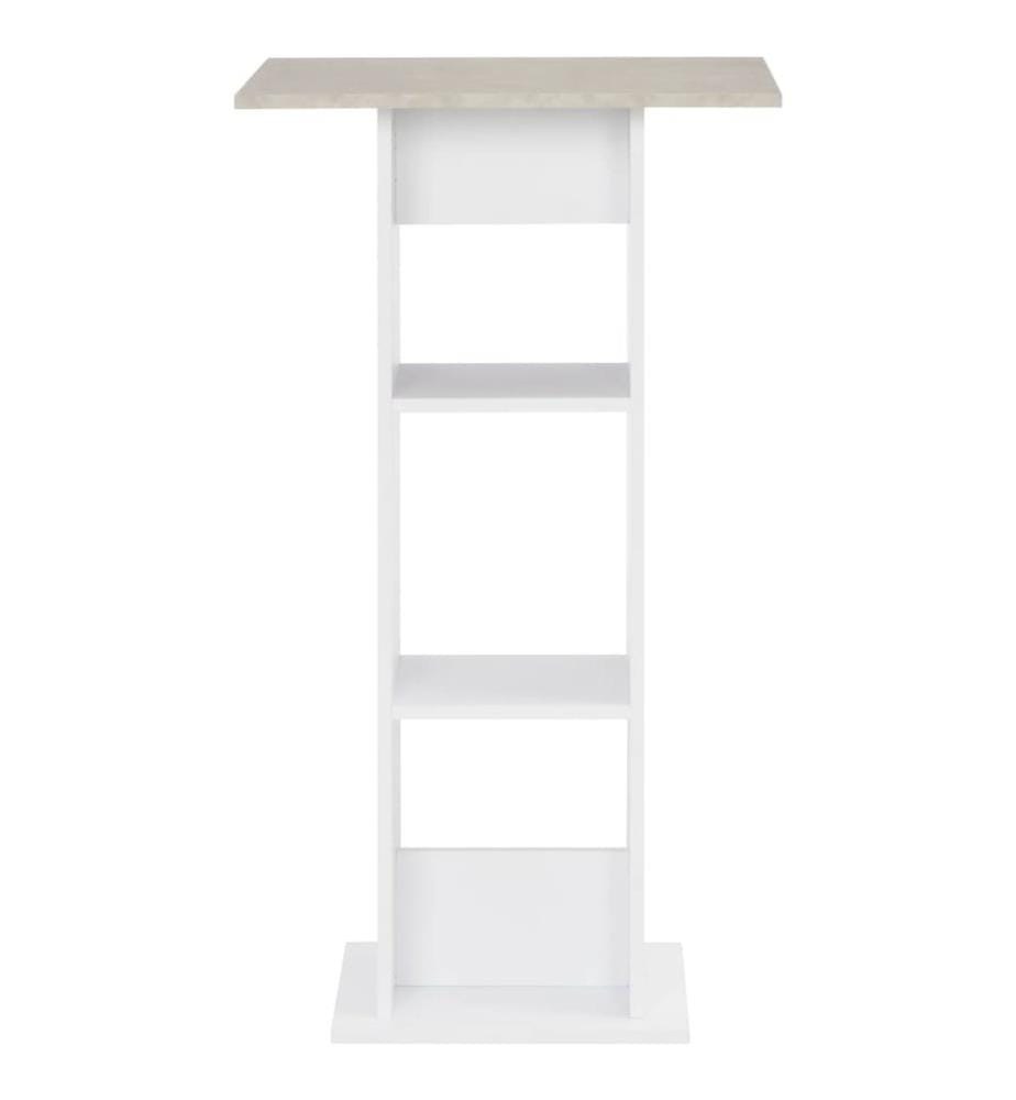 Table de bar Blanc et béton 60x60x110 cm