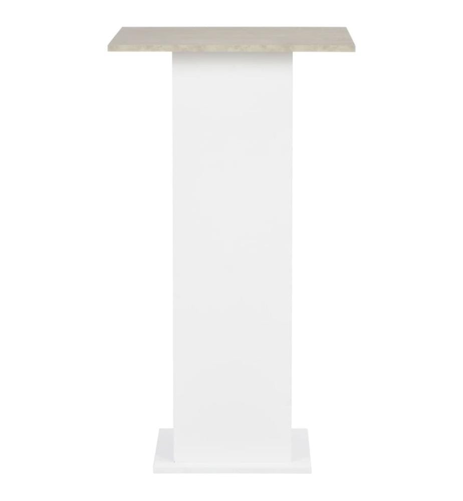 Table de bar Blanc et béton 60x60x110 cm