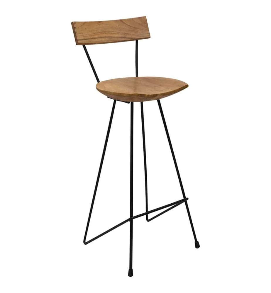 Barhocker 2 Stk. Massivholz Teak