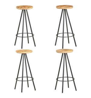 Barhocker 4 Stk. Raues Mangoholz