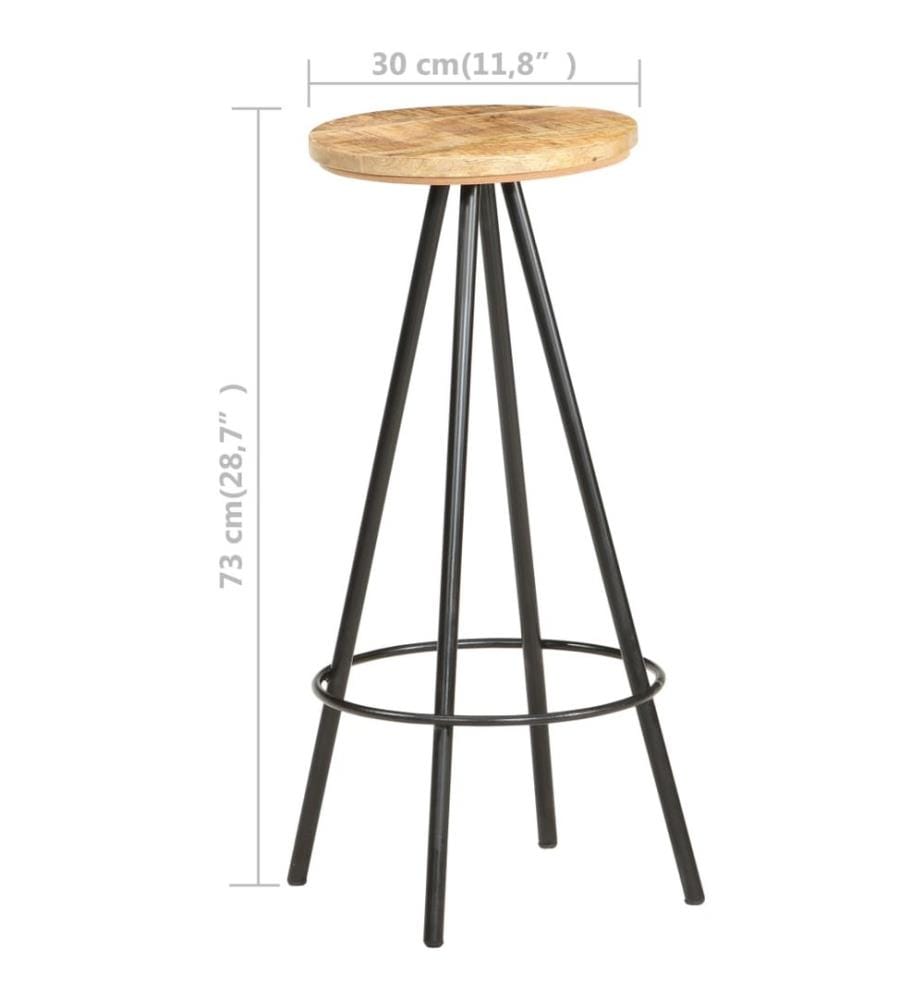 Barhocker 4 Stk. Raues Mangoholz