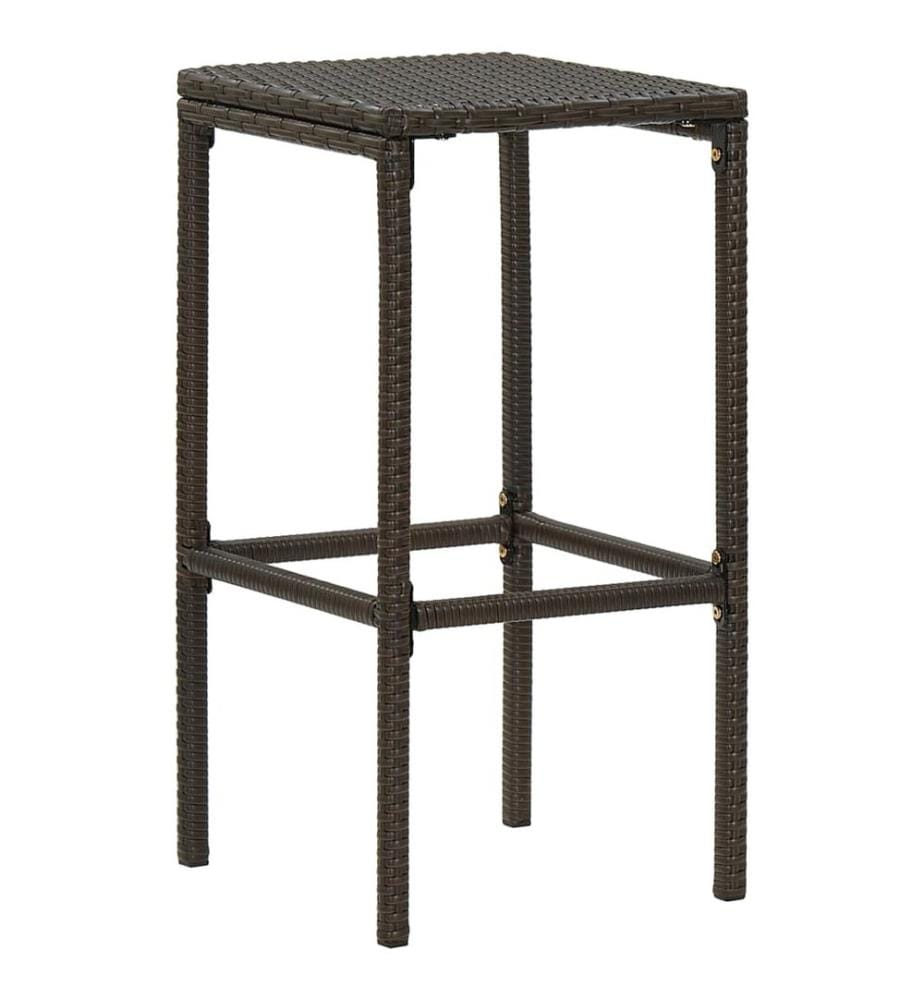 Barhocker mit Kissen 2 Stk. Braun Poly Rattan