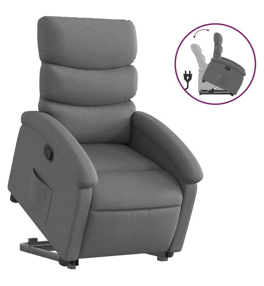 Relaxsessel mit Aufstehhilfe Dunkelgrau Stoff