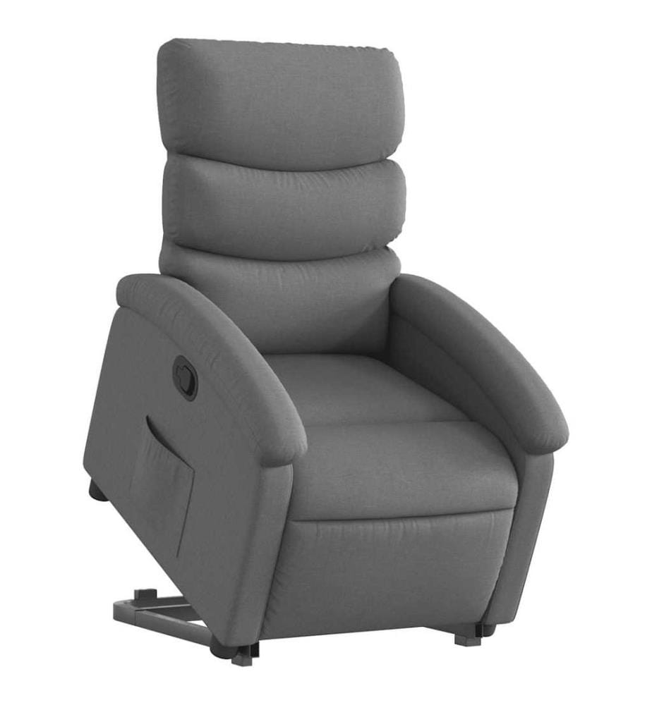 Relaxsessel mit Aufstehhilfe Dunkelgrau Stoff