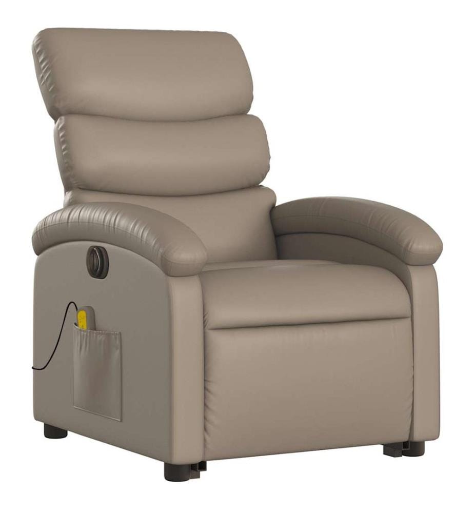 Massagesessel mit Aufstehhilfe Elektrisch Cappuccino Kunstleder