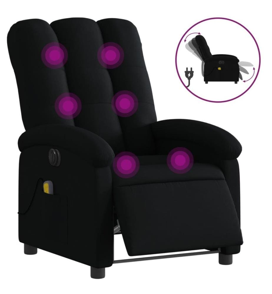 Massagesessel Elektrisch Schwarz Stoff