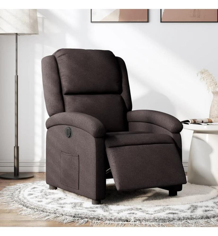 Relaxsessel Elektrisch Dunkelbraun Stoff