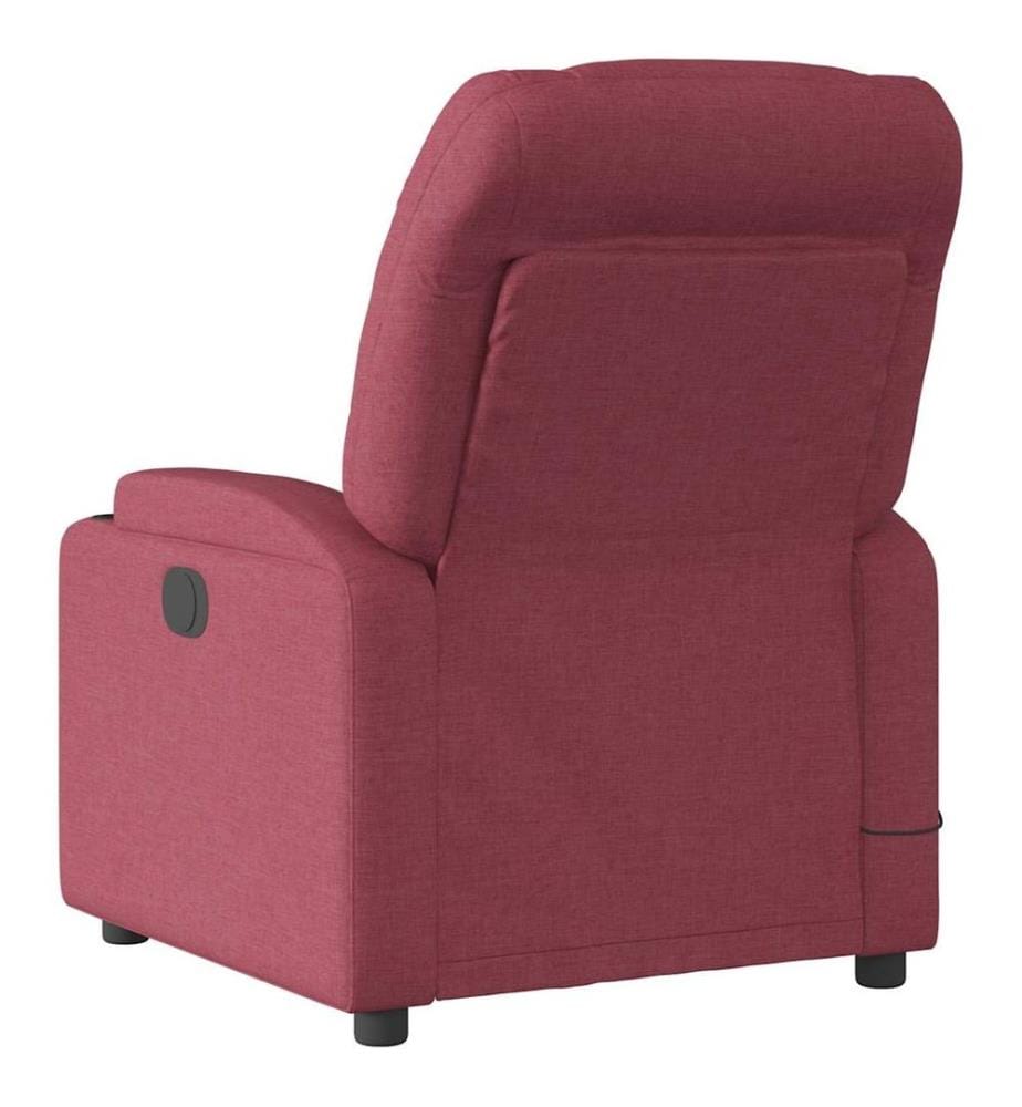 Massagesessel Elektrisch Weinrot Stoff