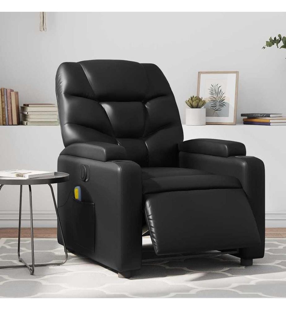 Massagesessel Elektrisch Schwarz Kunstleder