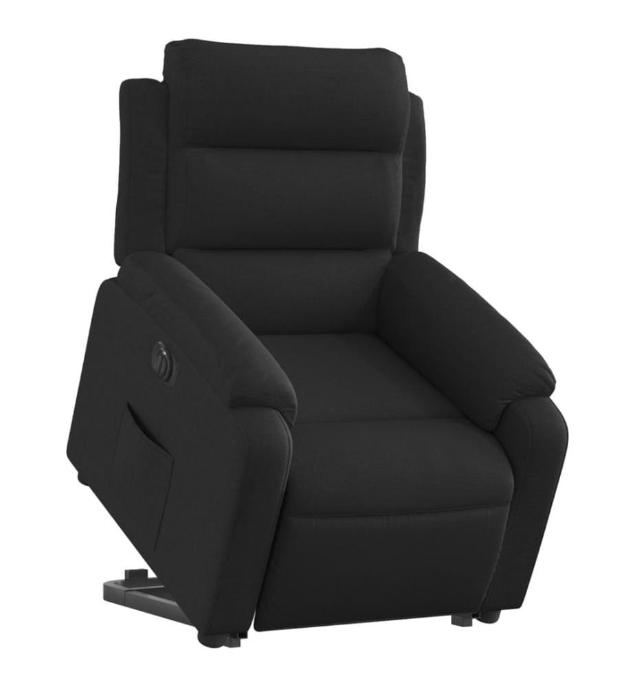Relaxsessel mit Aufstehhilfe Elektrisch Schwarz Stoff