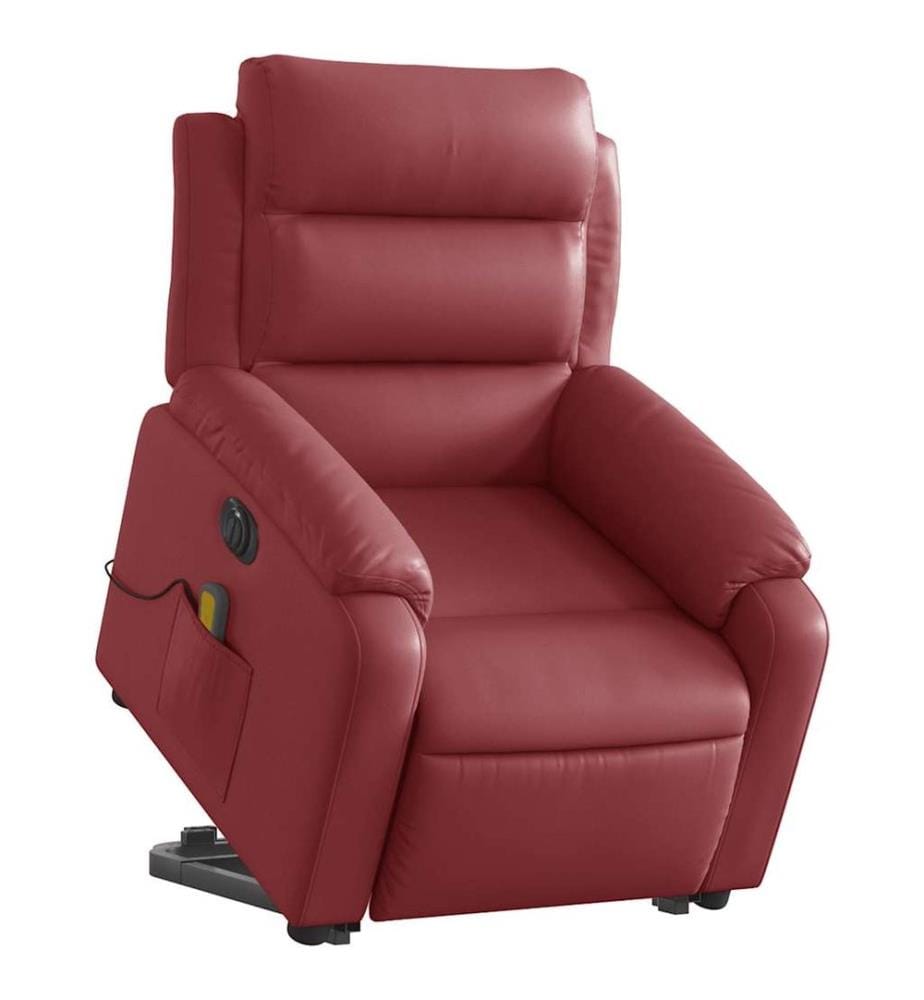 Fauteuil inclinable de massage électrique rouge bordeaux