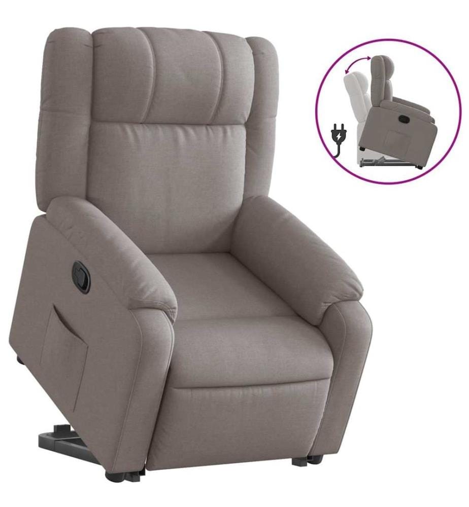 Relaxsessel mit Aufstehhilfe Taupe Stoff