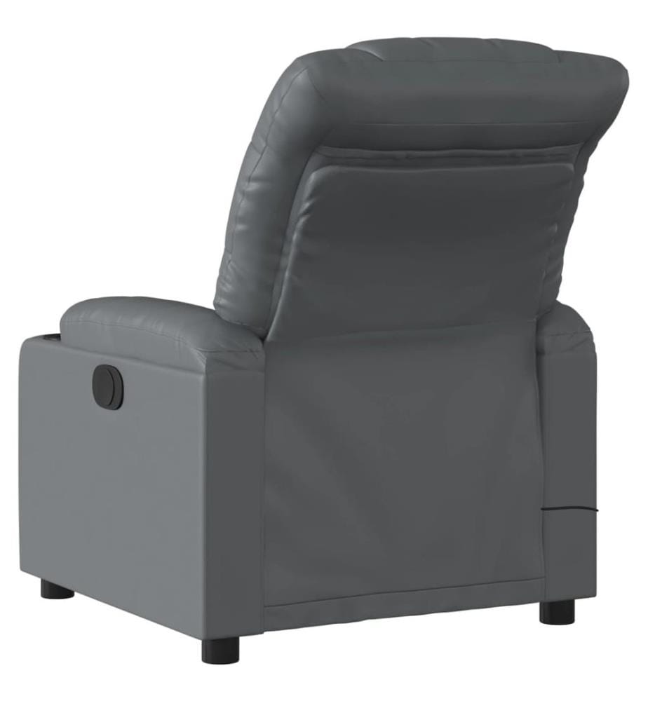 Massagesessel Elektrisch Grau Kunstleder