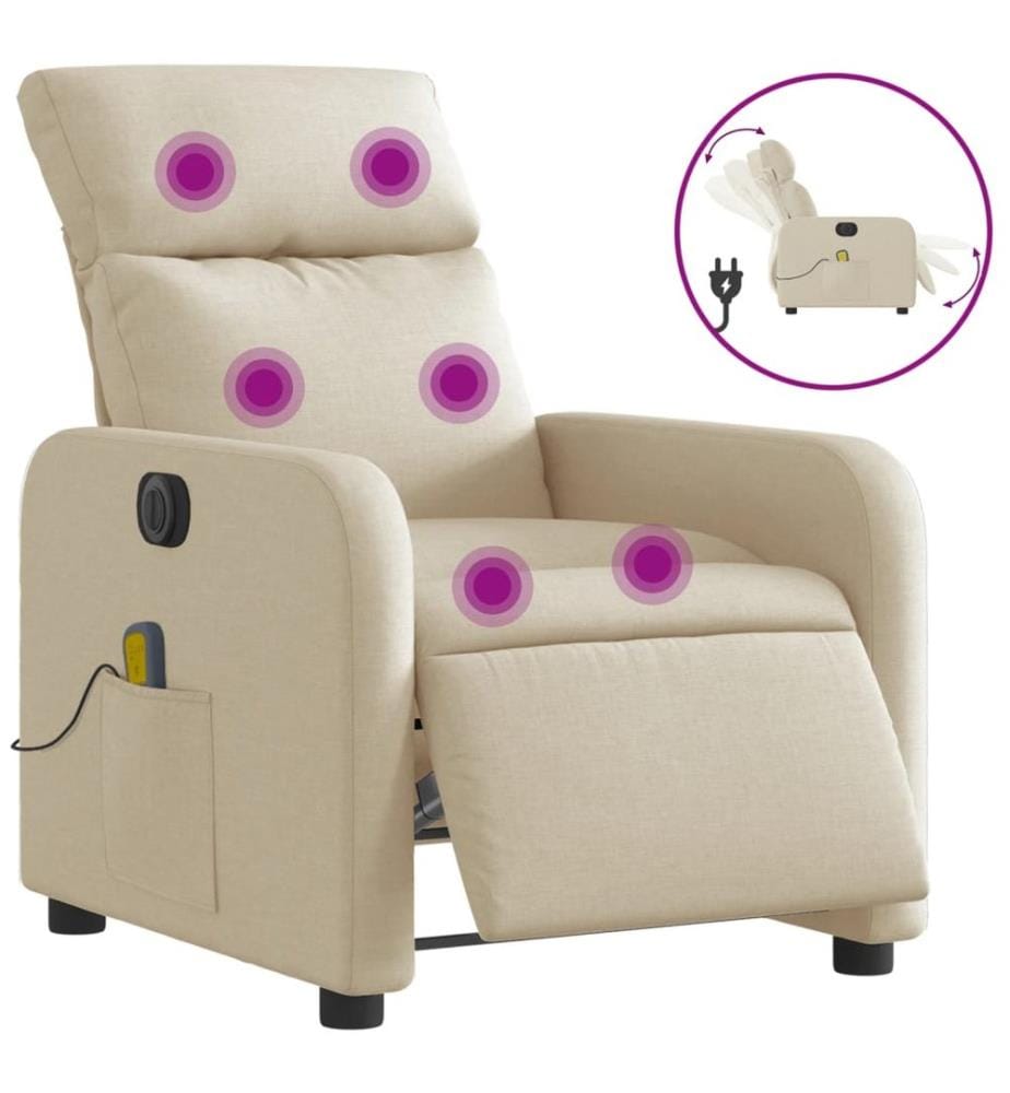 Massagesessel Elektrisch Creme Stoff