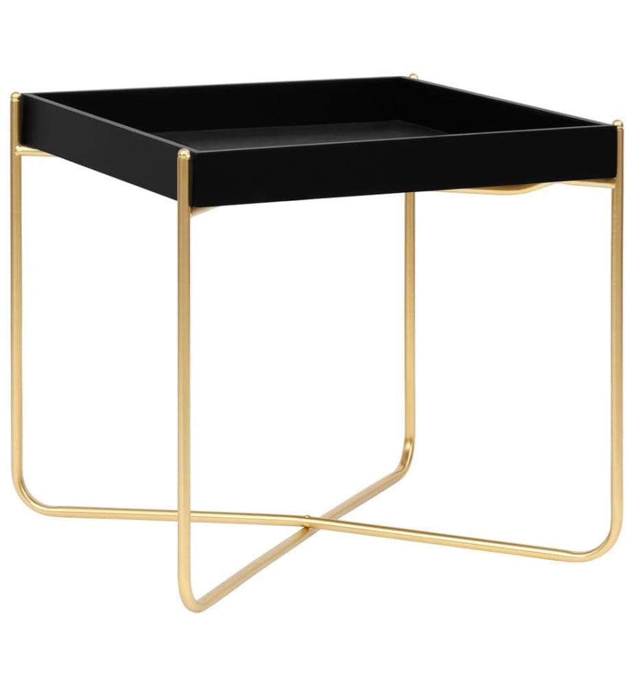 Table d'appoint Noir et doré 38x38x38,5 cm MDF