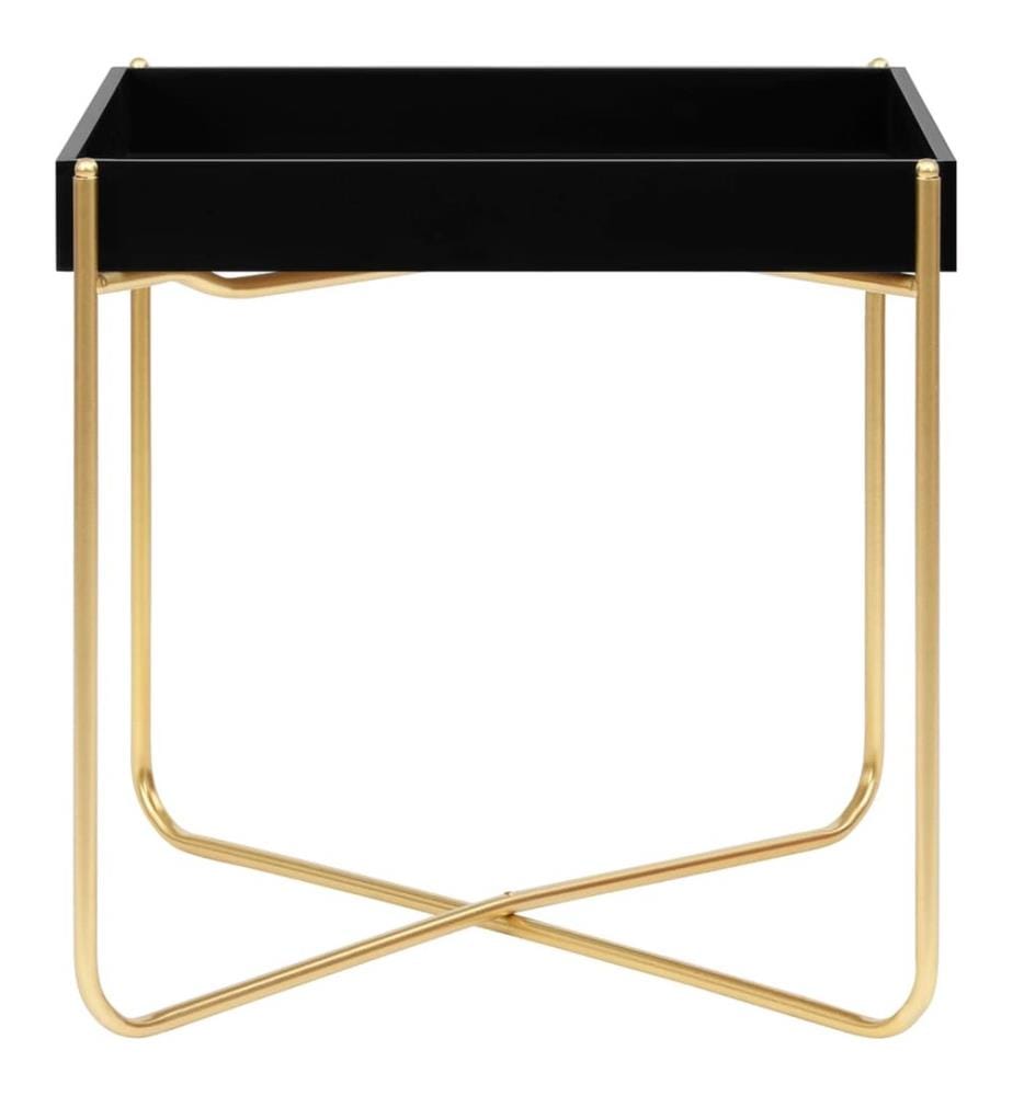 Table d'appoint Noir et doré 38x38x38,5 cm MDF